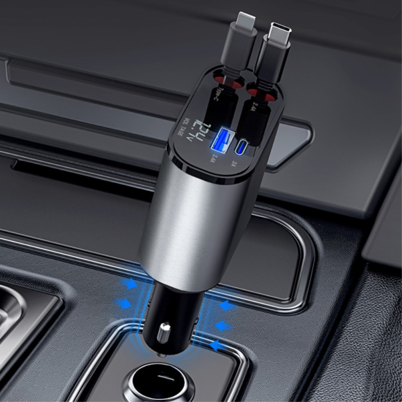 Car Charger with Retractable Cables - Dealy