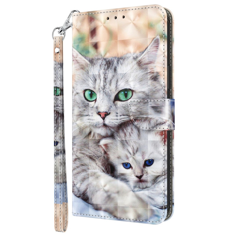 Google Pixel 8 Pro White Cat Strap Case