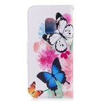 Samsung Galaxy S9 Case Painted Butterflies and Flowers