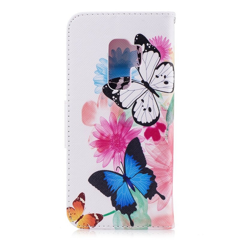 Samsung Galaxy S9 Plus Case Painted Butterflies and Flowers Samsung Galaxy S9 Plus Case Painted Butterflies and Flowers