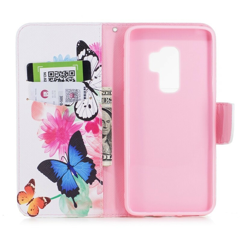 Samsung Galaxy S9 Plus Case Painted Butterflies and Flowers Samsung Galaxy S9 Plus Case Painted Butterflies and Flowers