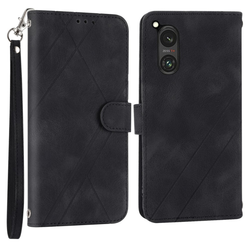 Sony Xperia 5 V Geometric Lines Strap Case