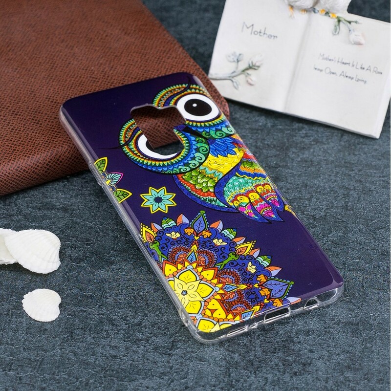 Samsung Galaxy S9 Case Owl Mandala Fluorescent