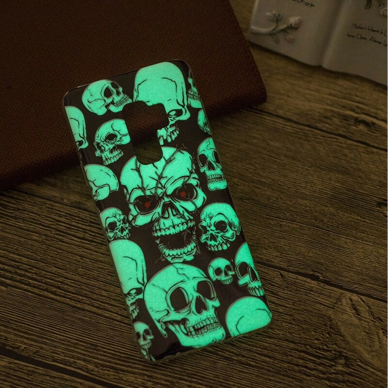 Samsung Galaxy S9 Caution Fluorescent Skulls Case