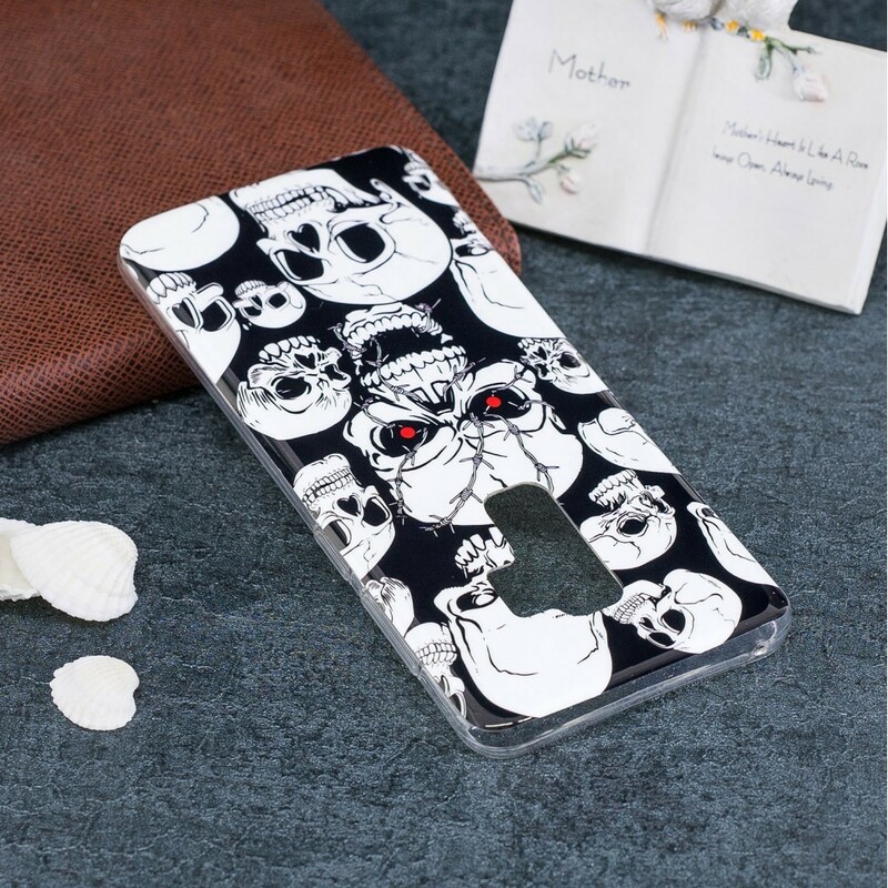 Samsung Galaxy S9 Caution Fluorescent Skulls Case