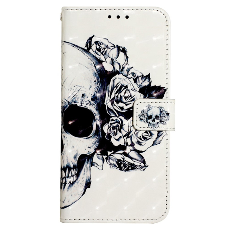 Samsung Galaxy S23 FE Flower Skull Strap Case