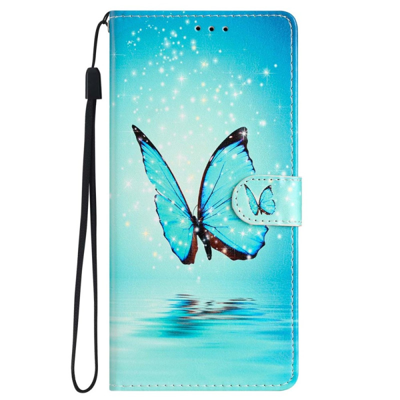 Samsung Galaxy S23 FE Blue Butterflies Strap Case