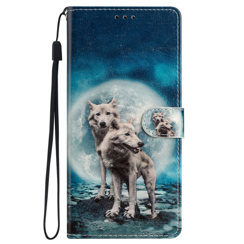 Samsung Galaxy S23 FE Moonlight Wolf Case with Strap