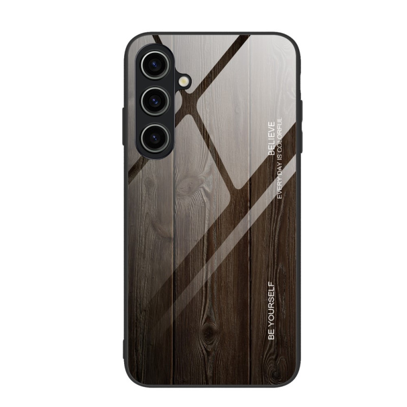 Samsung Galaxy S23 FE Case Tempered Glass Wood Design