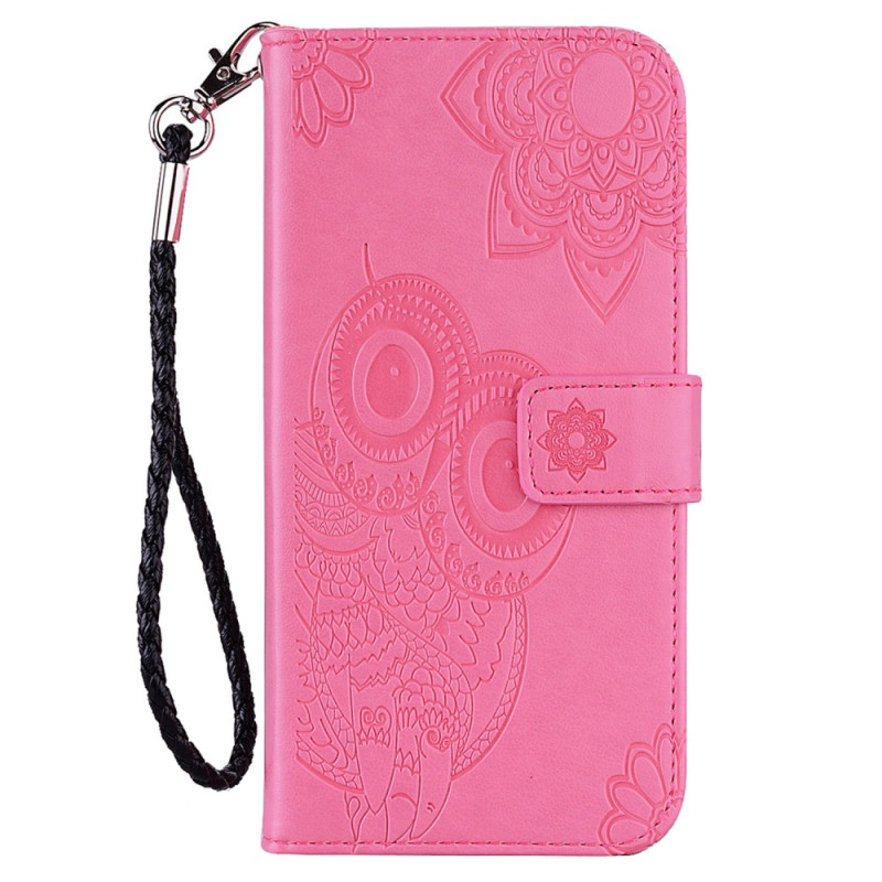 Samsung Galaxy S23 FE Case Mandala Owl and Lanyard