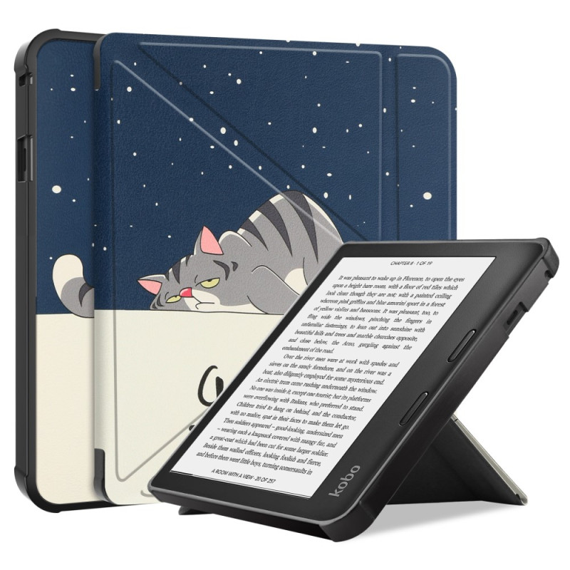 Smart Case Kobo Sage Origami Sleeping Cat