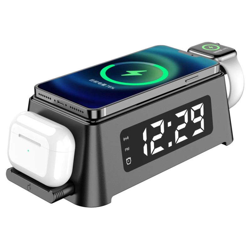 Alarm Clock Wireless Charger for Phone, Watch and Headphones