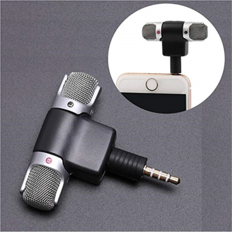 Mini Portable Microphone with Stereo Headphones for Smartphone