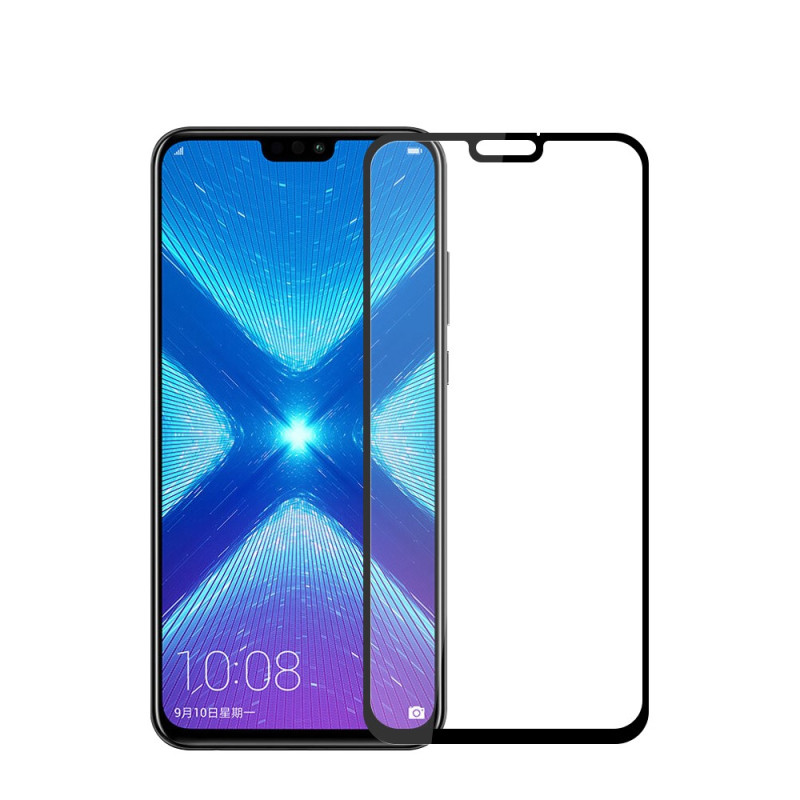 Black Contour Tempered Glass Protection for Honor 8X Screen