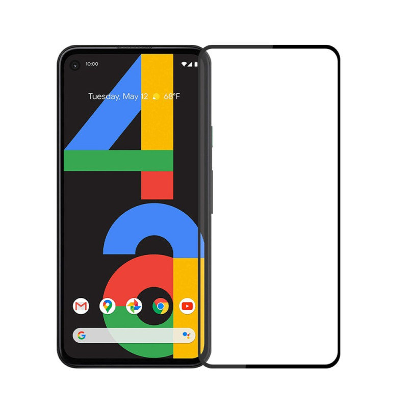 Black Contour Tempered Glass Protection for Google Pixel 4A 5G PINWUYO