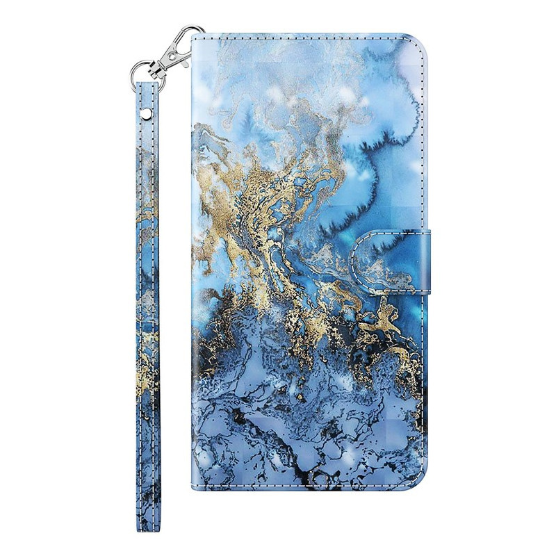 Marbled Style Moto G14 Cover with Strap