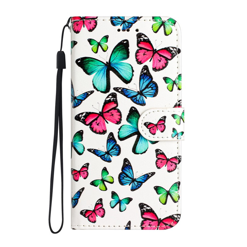 Colourful Butterflies Moto G14 Strap Case