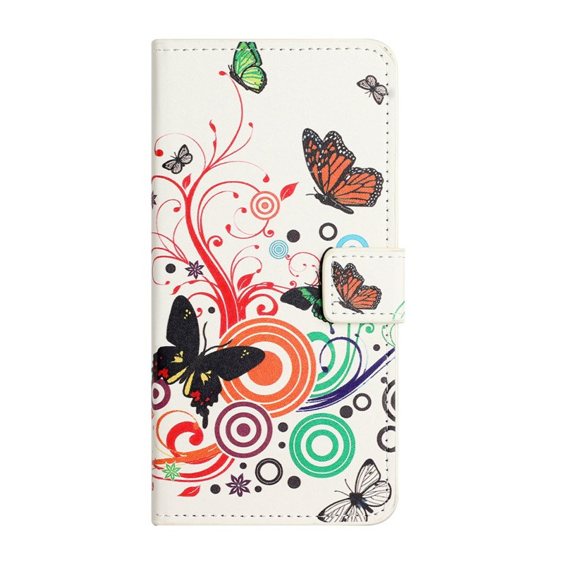 Moto G14 Case Butterflies on White Background