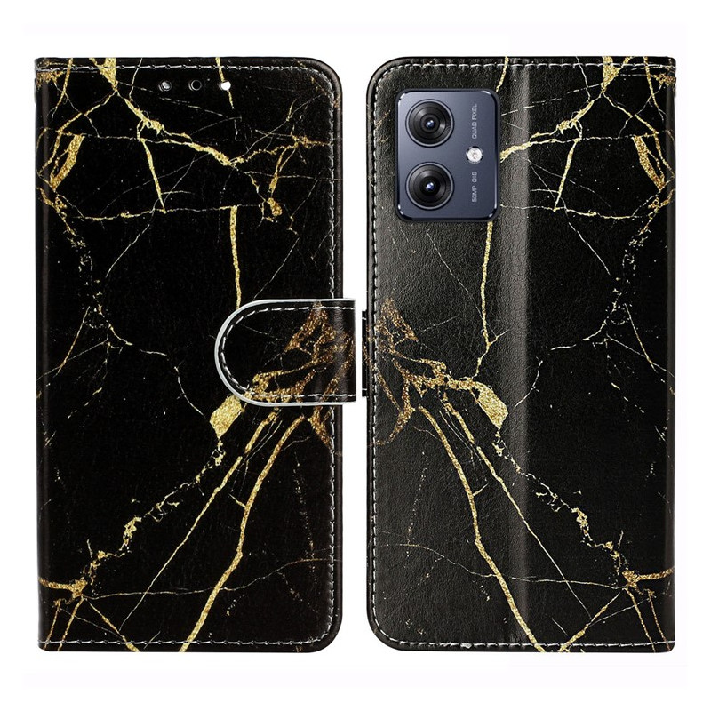 Moto G14 Marble Case Black Gold