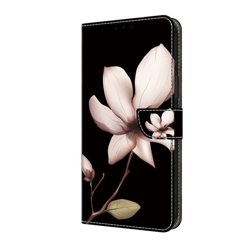 Moto G14 Case Pink Flower on Black Background