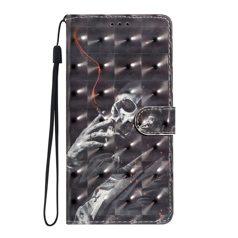 Moto G14 Smoking Skeleton Strap Case