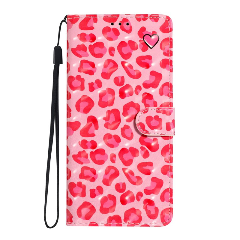 Moto G14 Pink The
opard Strap Case