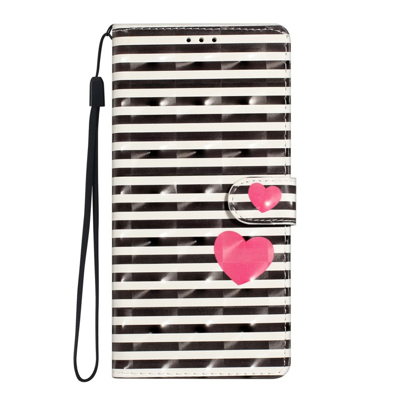 Moto G14 Case Stripes and Heart