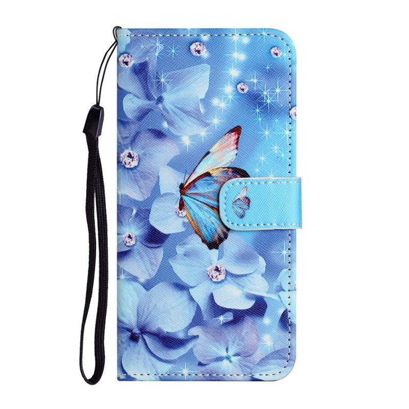 Moto G14 Flowers and Butterflies Strap Case