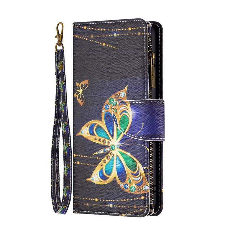 Moto G14 Wallet Case Gold Butterflies