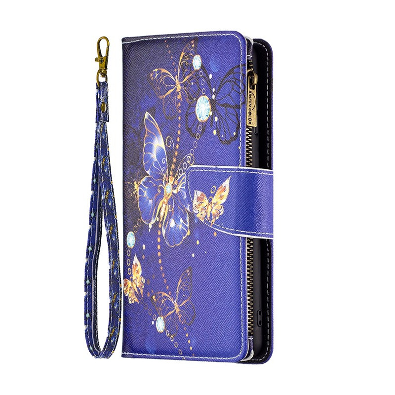Moto G14 Wallet Case Purple butterflies