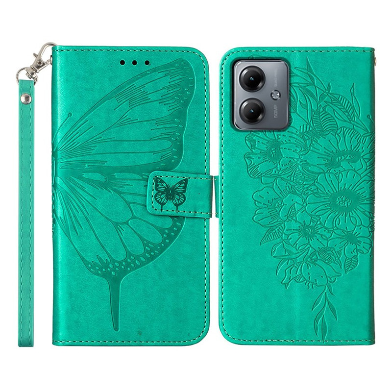 Moto G14 Baroque Butterfly Strap Case