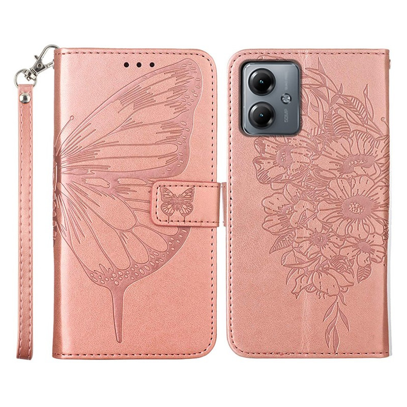 Moto G14 Baroque Butterfly Strap Case