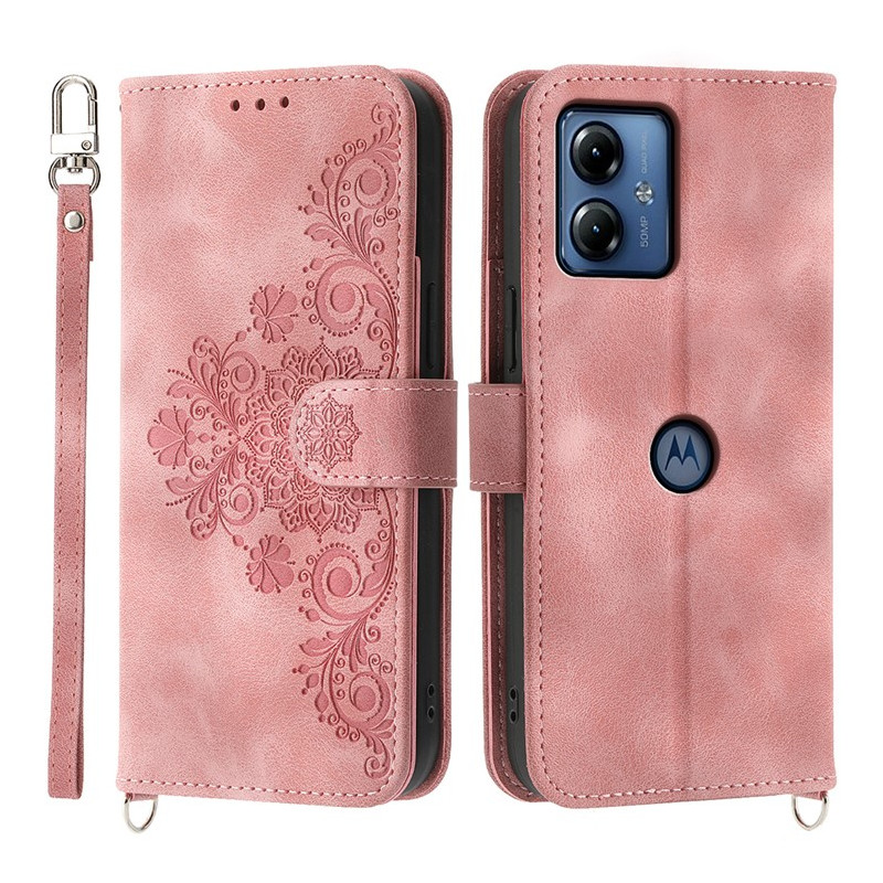 Moto G14 Cover Discreet Lace with Strap and Shoulder Strap