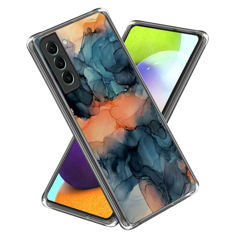 Samsung Galaxy S24 5G Case Abstract Marble Pattern Orange