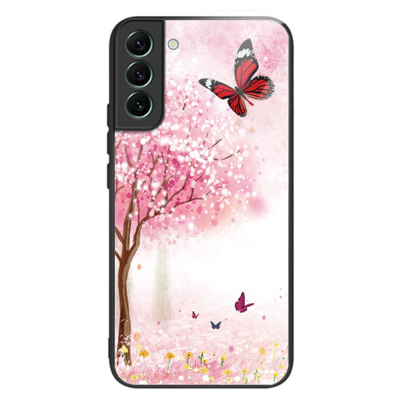 Samsung Galaxy S24 5G Tempered Glass Case Cherry Blossoms