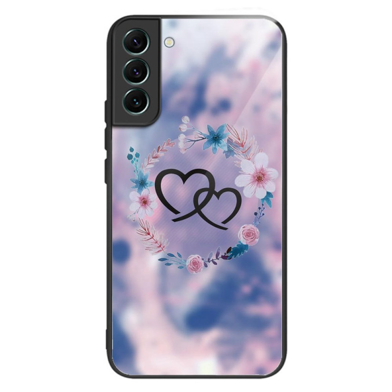 Samsung Galaxy S24 5G Tempered Glass Case Hearts and Flowers