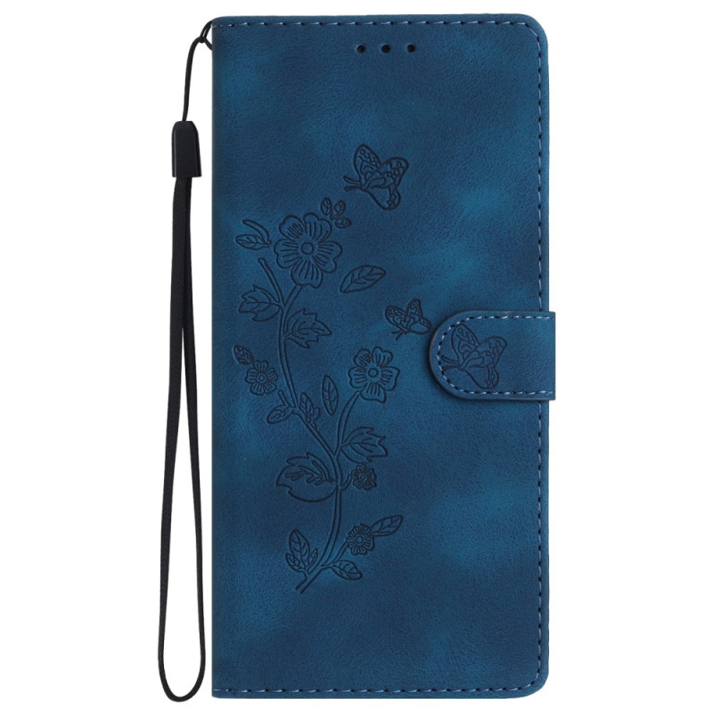 Case Samsung Galaxy S24 5G Discreet Flower Pattern with Strap