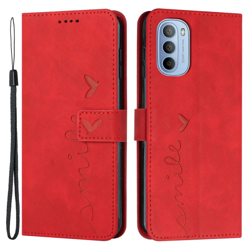 Moto G51 5G Mock Velour The
ather Strap Case