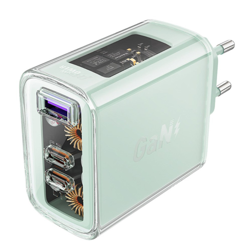 Rapid Charger with USB and Dual Type-C PD (EU standard) Crystal Series