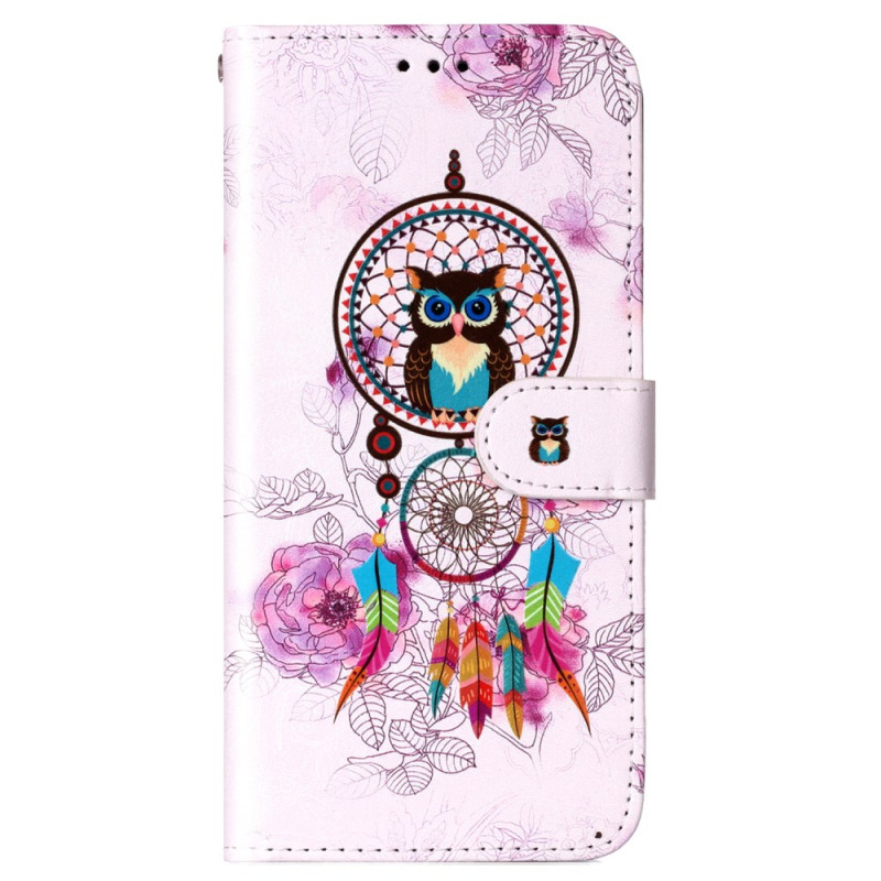 Moto G84 5G Lanyard Cover Owl and Dreamcatcher