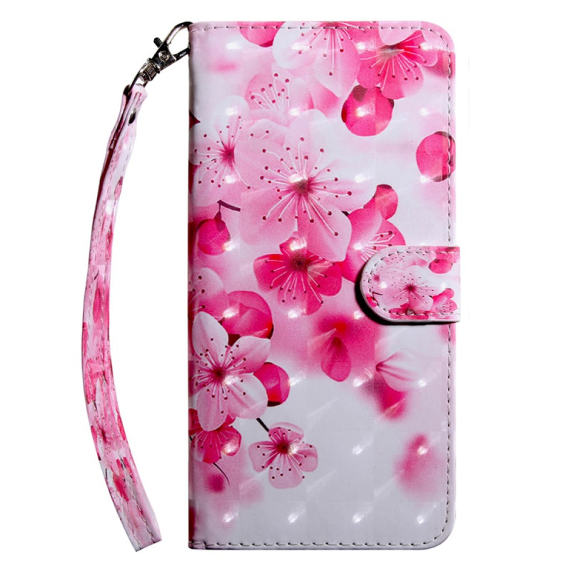 Moto G54 5G Red Flowers Strap Case