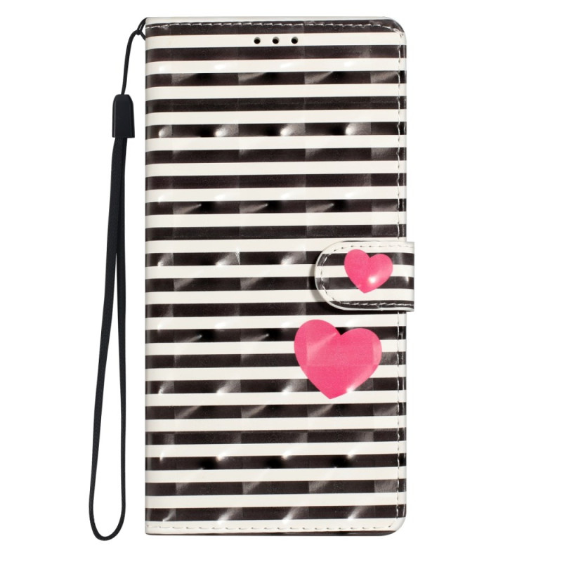 Moto G54 5G Case Stripes and Heart