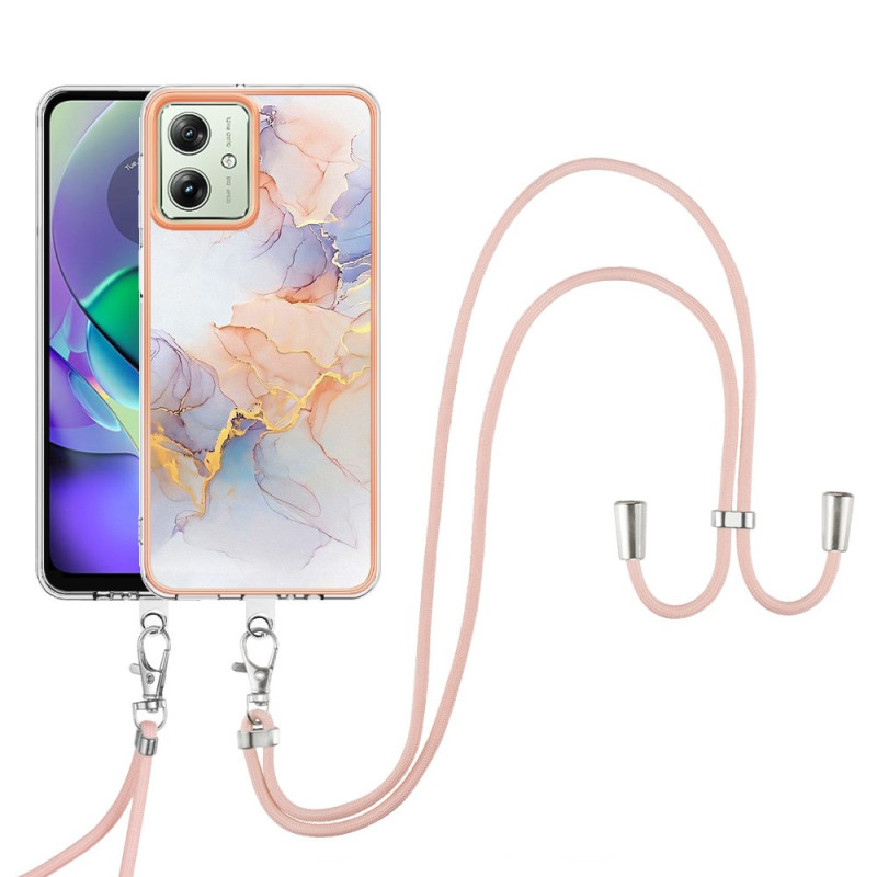 Moto G54 5G Rope Cover Milky Way Marble White
