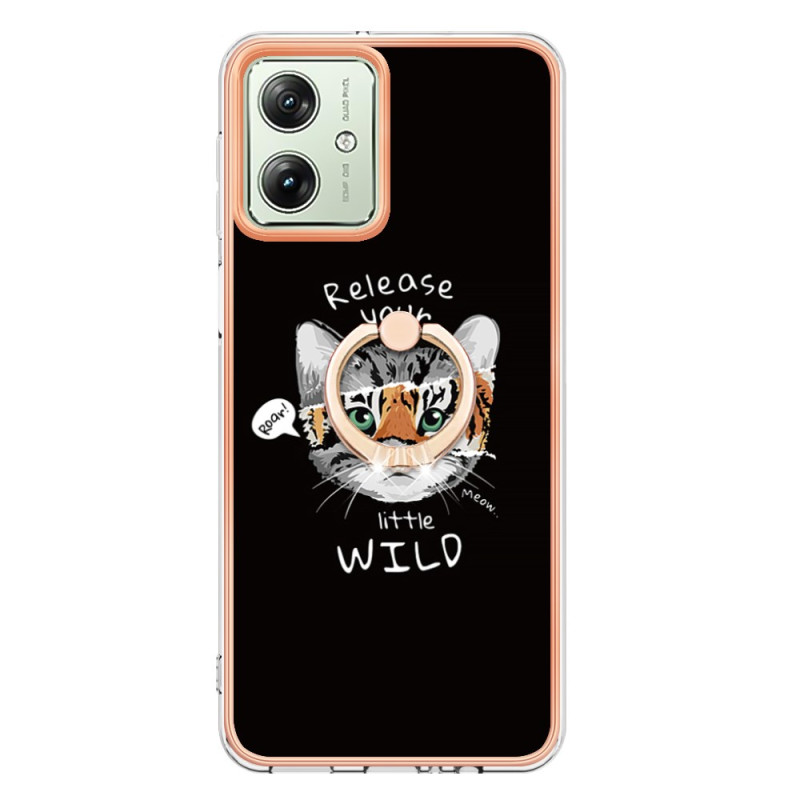 Moto G54 5G Case Support Ring Cat and Tiger
