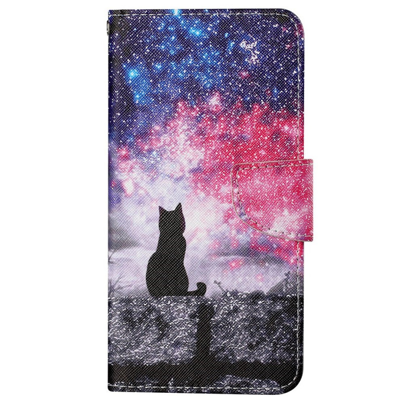 Xiaomi Redmi 13C 4G/5G/Poco C65 Starry Sky Case with Lanyard Cat