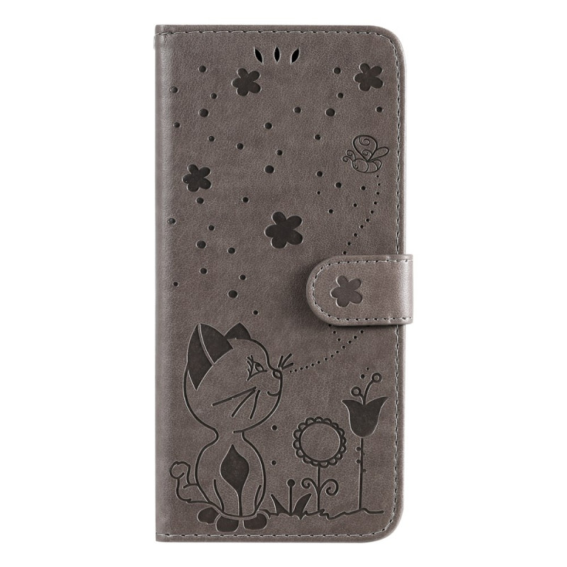 Case Xiaomi Redmi 13C / Poco C65 Cat and Bees with Lanyard