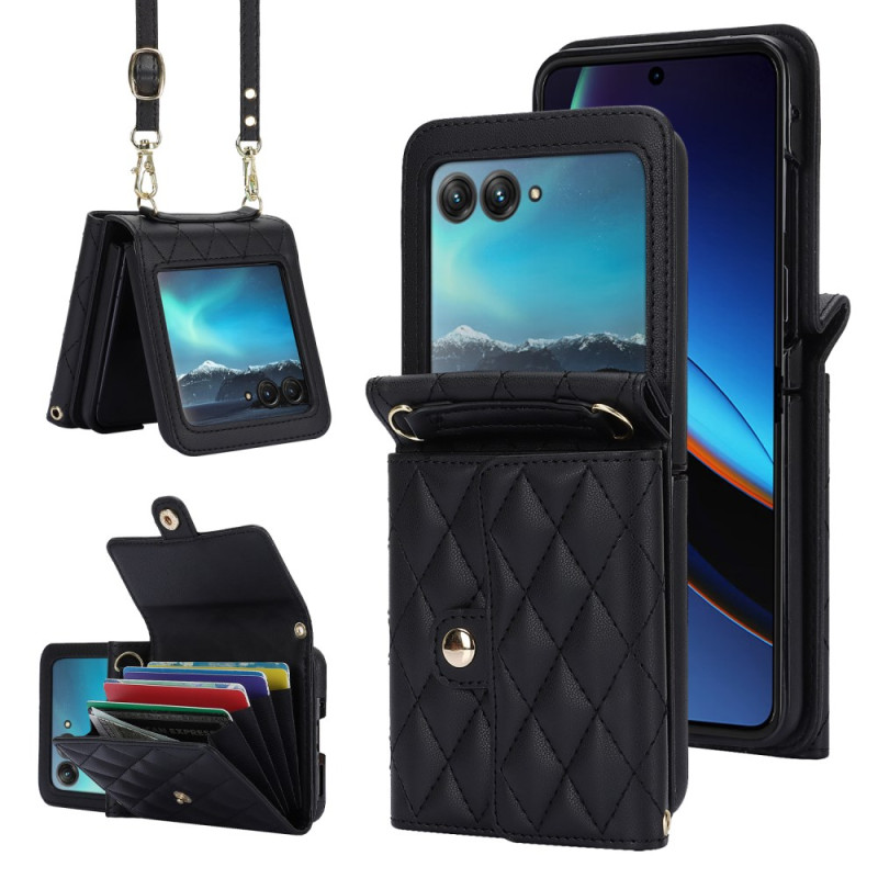 Motorola Razr 40 Ultra Case with Card Holder and Shoulder Strap