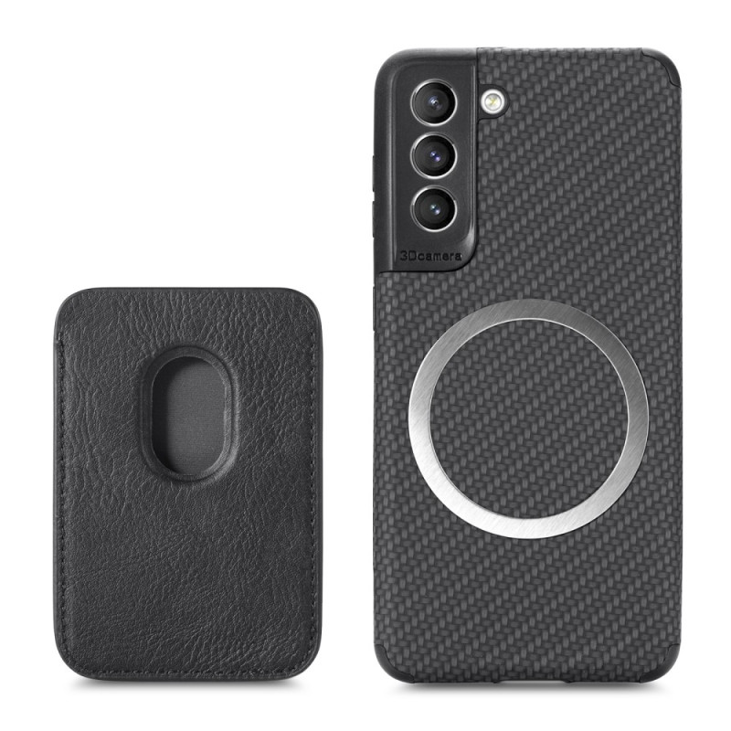 Samsung Galaxy S21 FE Case Coated Faux The
ather Detachable Card Case