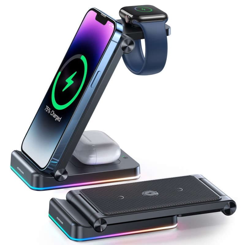 Foldable phone holder 3-in-1 wireless charger JOYROOM