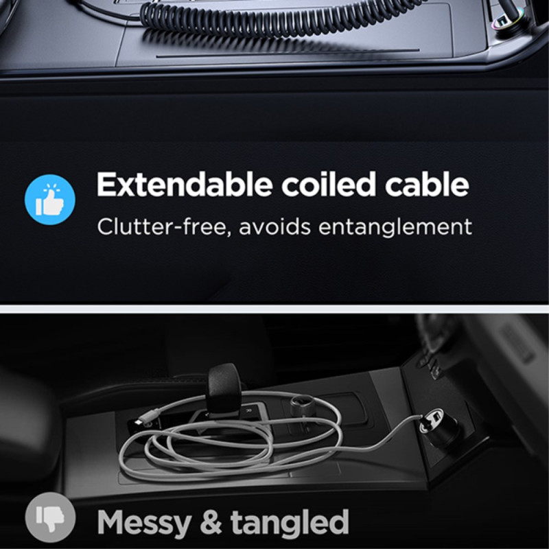 Câble métallique Cable enroulé, cable élastique USB-C, cable